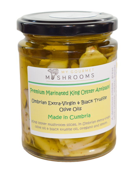 Premium King Oyster Antipasti With Black Truffle Oil - 300ml Jar